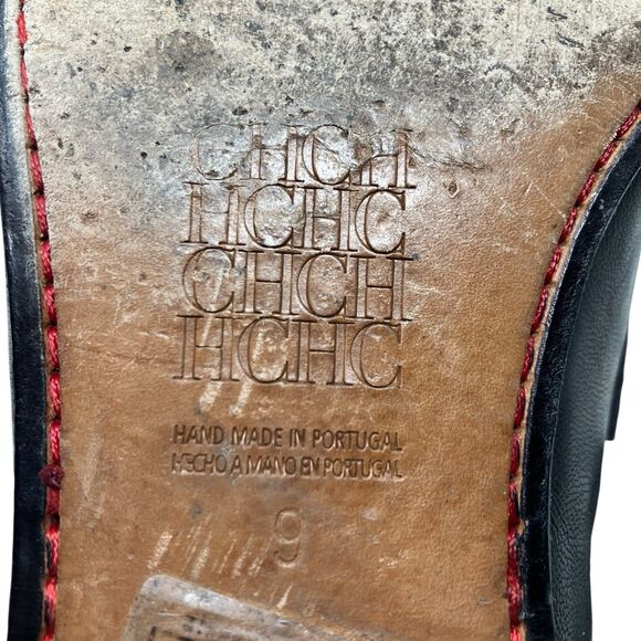 Carolina Herrera‎ Black Leather Doma Insignia Cut Out Horsebit Loafers main image 9